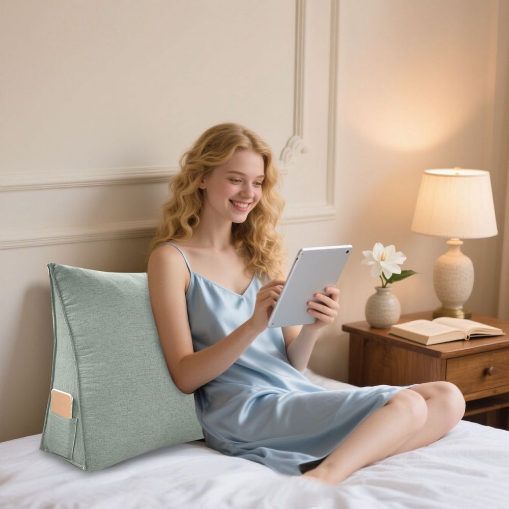 20 * 24 * 7.8in Triangular Headboard Pillow Twin For Dorm Headboard Bed Pillows Bolster Bed Bolster Triangular Backrest Reading Pillow For Bed With Removable 60x50cm Recliner for Large Recliner Large