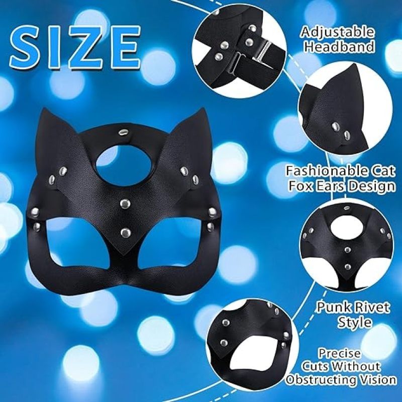 Cat woman Mask Cat Mask, Masquerade Mask for Women Halloween Mask Fox Mask for Cosplay Cocktail Valentine's Day