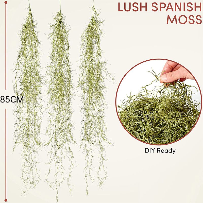 Succulents Spanish Moss, Christmas Tree Decorations, Fake Moss for Artificial Hanging Plants & Moss for Plants - (3pck)