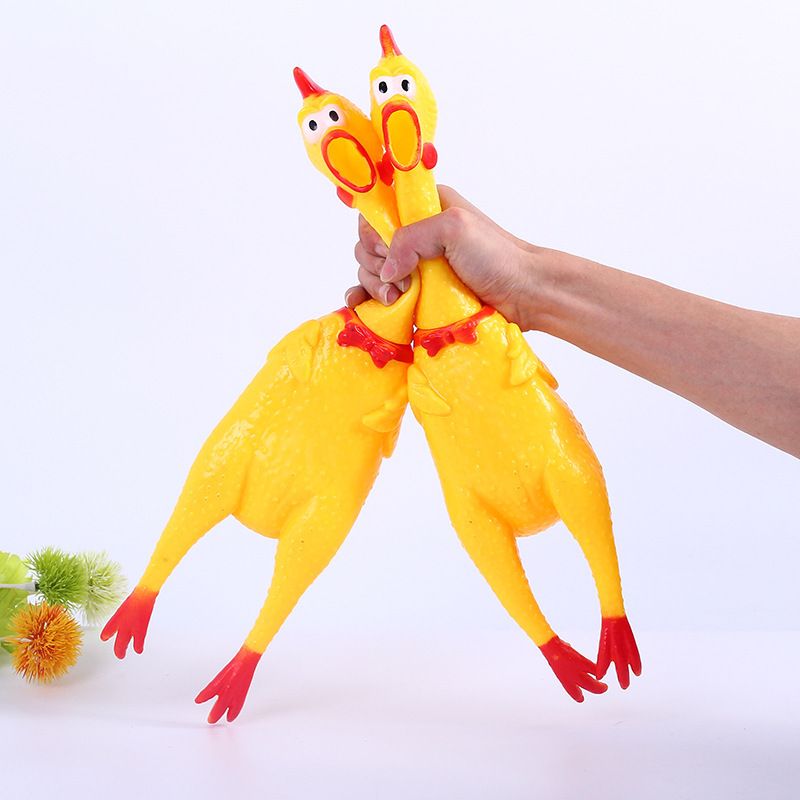 3 Pack Screaming Chicken Dog Toys,Yellow Rubber Squaking Chicken Toy Novelty and Durable Rubber Chicken for Dogs,Rubber Chickens