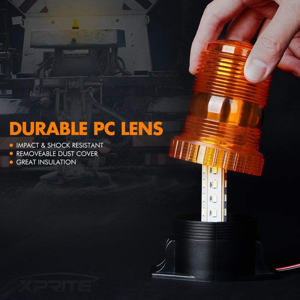 30 LED Amber Forklift Beacon Strobe Light Safety Warning Flashing Lights for 10-110V Mower, ATV, Trucks, Tractor,UTV, Cars, Bus