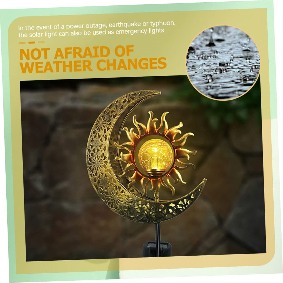Light Garden Solar Lights Glass Decor Exterior Solar Lights Solar Garden Lights Solar Garden Decor Moon Garden Light Sun Garden