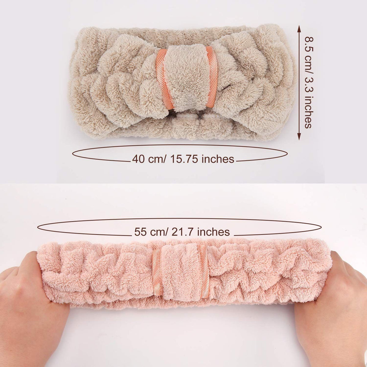 4 Pack Microfiber Facial Makeup Headbands Elastic Cloth Head Wrap for Women Girls Washing Face Shower Yoga Sports