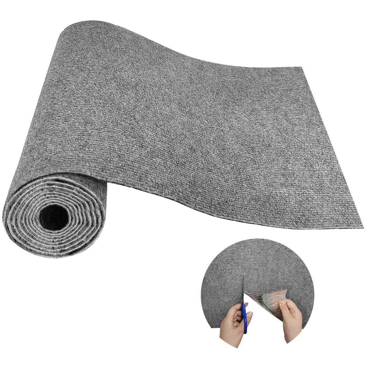 Trimmable Cat Scratching Post Carpet Covered 78.7”x15.8” Self-Adhesive Cat Tree Shelves Replacement Parts Mat Cat Scratcher (Gray)