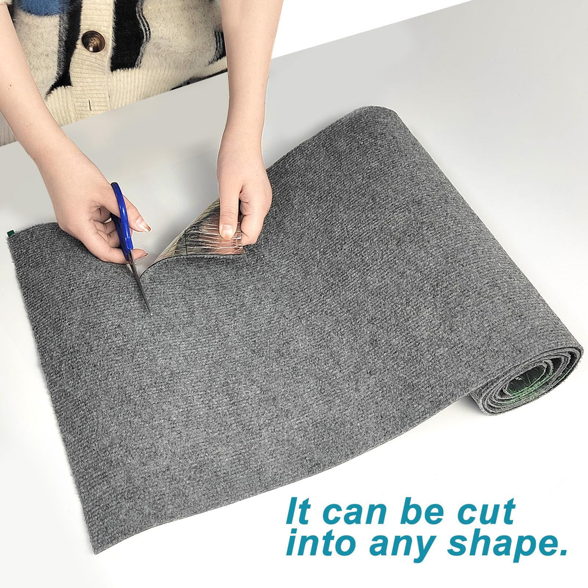 Trimmable Cat Scratching Post Carpet Covered 78.7”x15.8” Self-Adhesive Cat Tree Shelves Replacement Parts Mat Cat Scratcher (Gray)