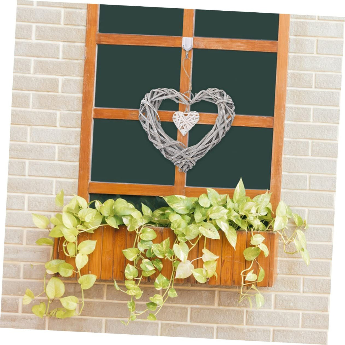 3pcs Heart Craft Hanging Wicker Heart Shaped Wreath Rustic Style Wicker Heart Wreath Christmas Garland Grapes Wicker Hanging