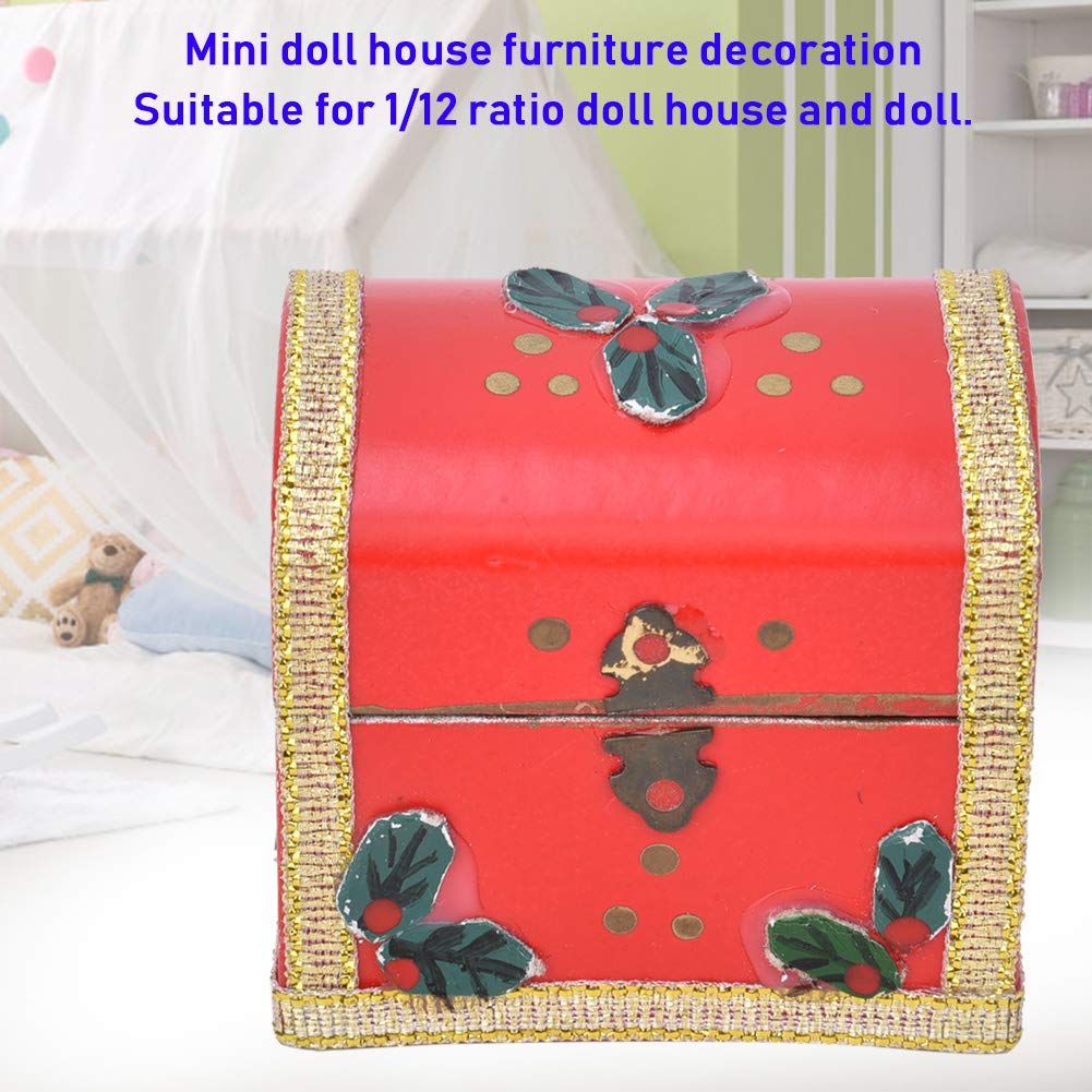 Dollhouse Decoration, 1:12 Mini Dollhouse Decoration Furniture Pocket Christmas Treasure Box Miniature (Christmas Treasure Box)