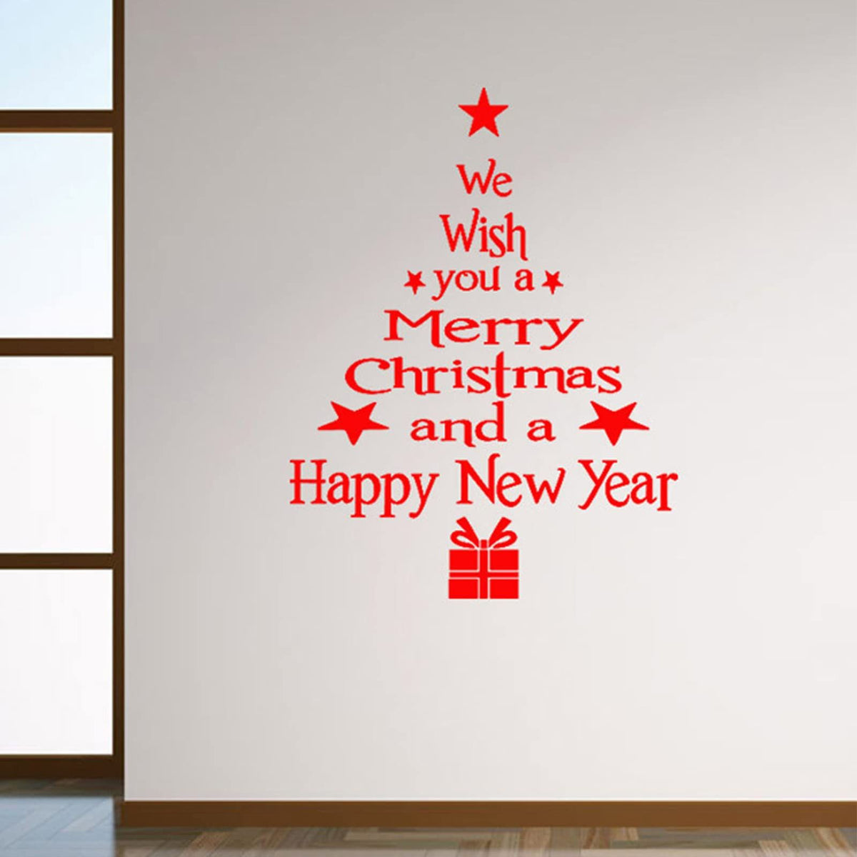 Window Clings Wall Stickers, Sticker for Winter Decorations Indoor Tree Happy New Year Decals for Glass Windows Decor Decals