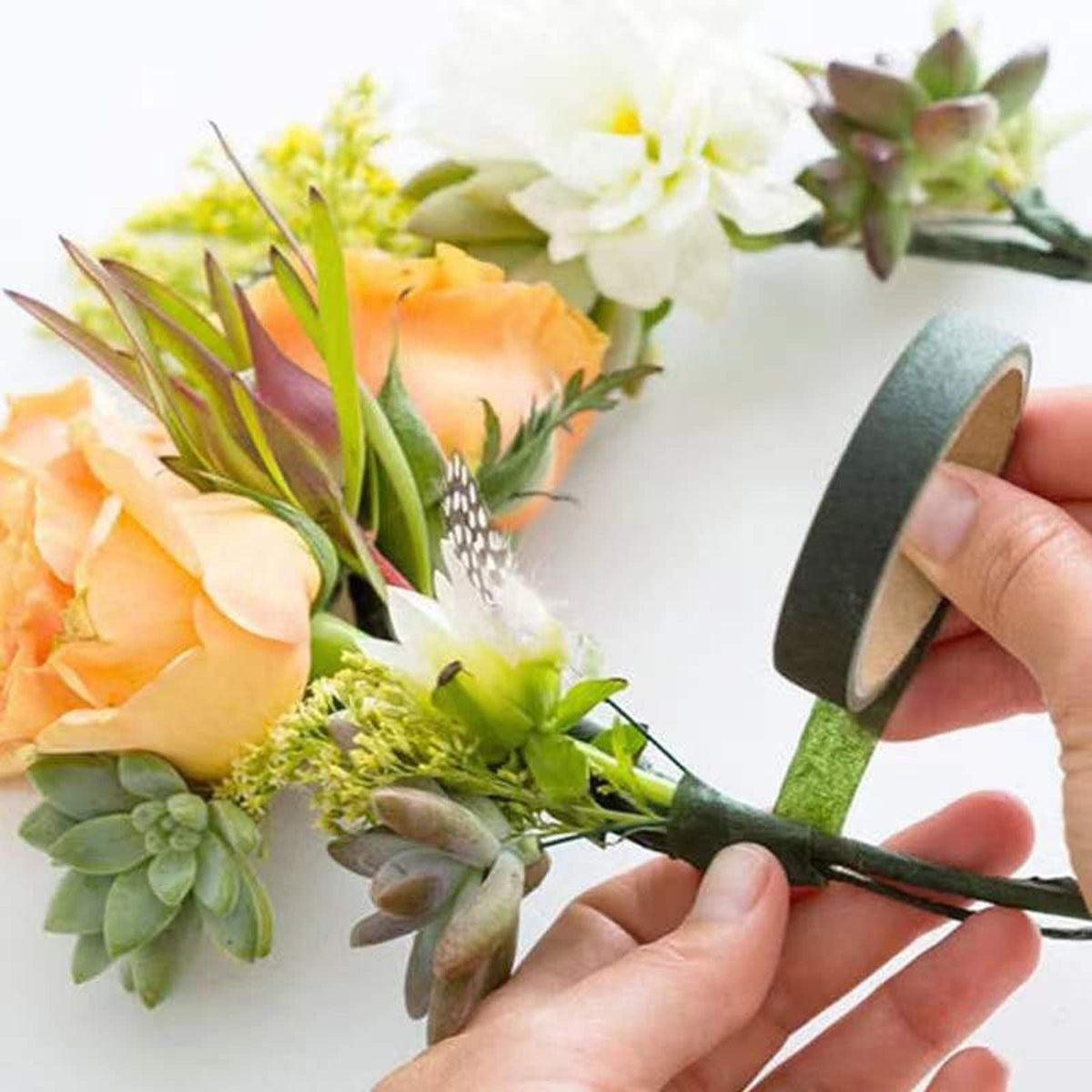 12 Rolls 0.43 Inch 22 Yard Green Floral Tape for Bouquet Stem Wrapping - Adhesive, Waterproof and Flexible (Dark Green)