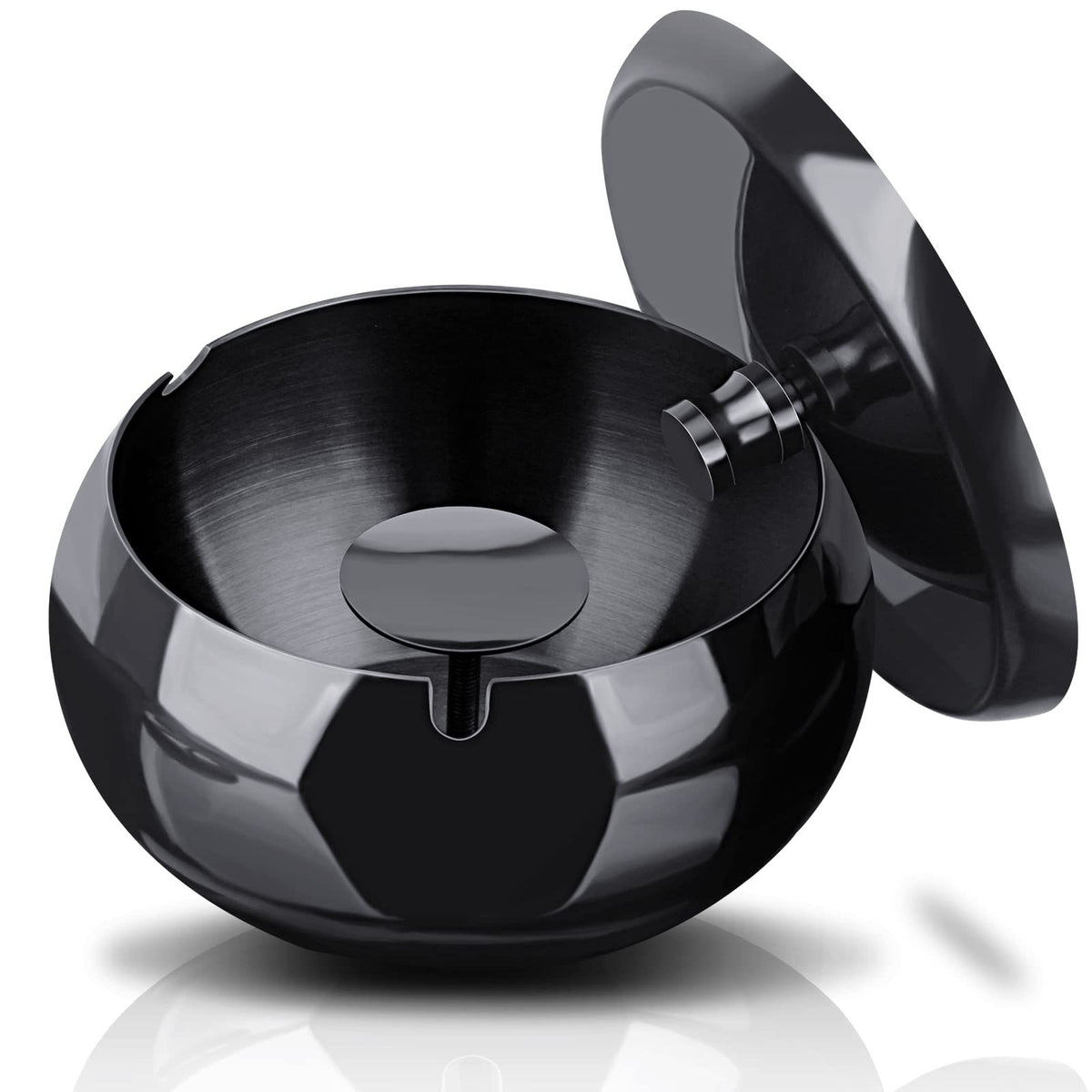 2pc Ashtray, Outdoor Ashtray with Lid, Stainless Steel Home Ash Tray Set for Cigarettes, Cool Ashtray for Outside and Indoor Use