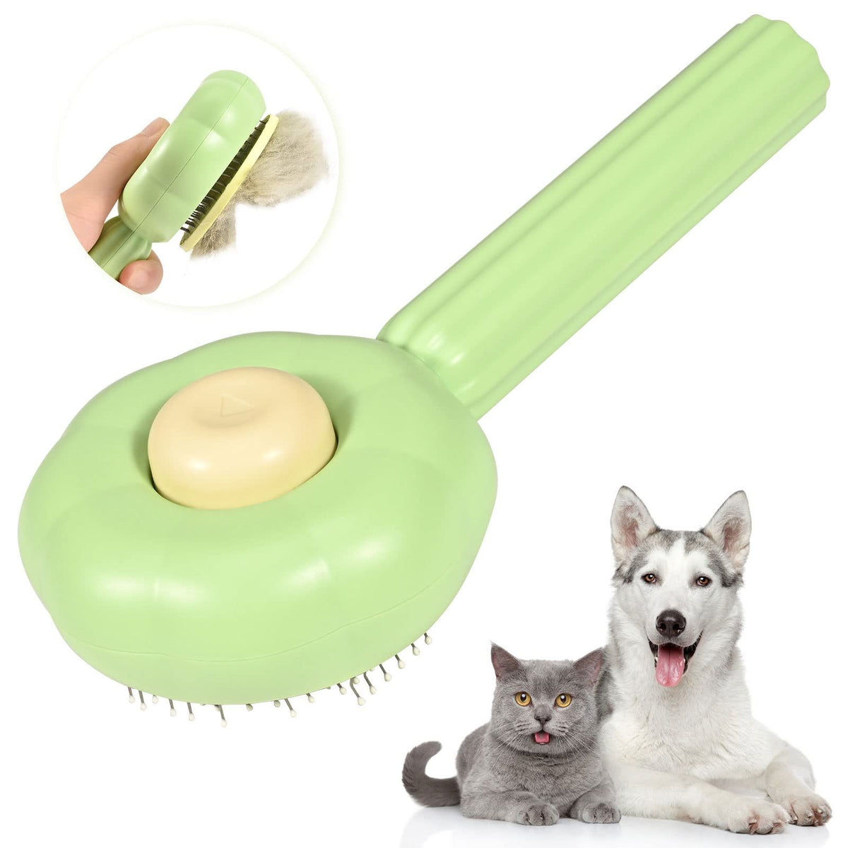 1PC Sunflower Pet Comb, Cat Comb, Pet Brush, Self Cleaning Needle Comb, Hair Remover, Remove Floating Hair, Prevent Tying