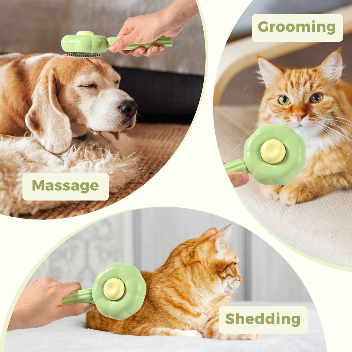 1PC Sunflower Pet Comb, Cat Comb, Pet Brush, Self Cleaning Needle Comb, Hair Remover, Remove Floating Hair, Prevent Tying
