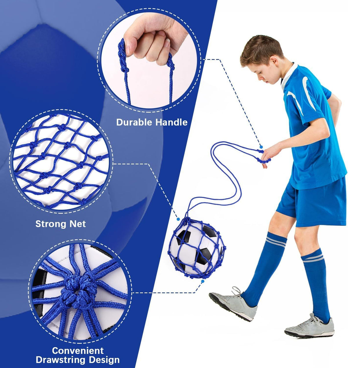 2PCS Football Kick Trainer, Soccer Return Trainer, Hands-Free Football Kick Throw Solo Practice Training Aid, Adjustable