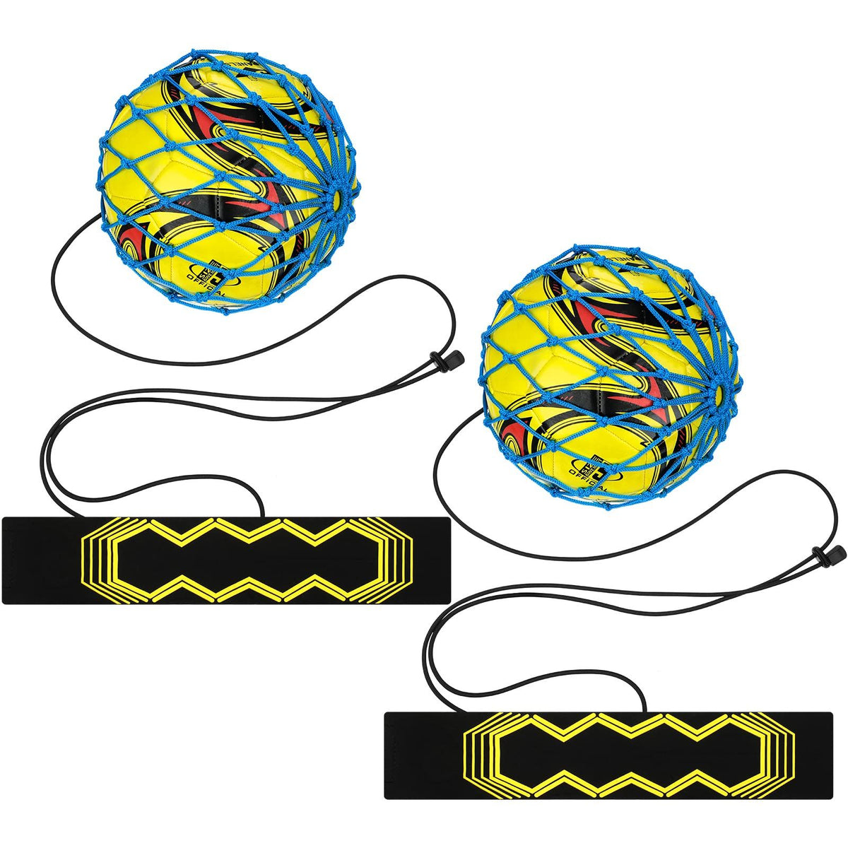 2 Pcs Soccer Kick Throw Trainer for Kids Adults Solo Soccer Kick Practice Training Equipment Aid, Fits Ball Size 3, 4, 5