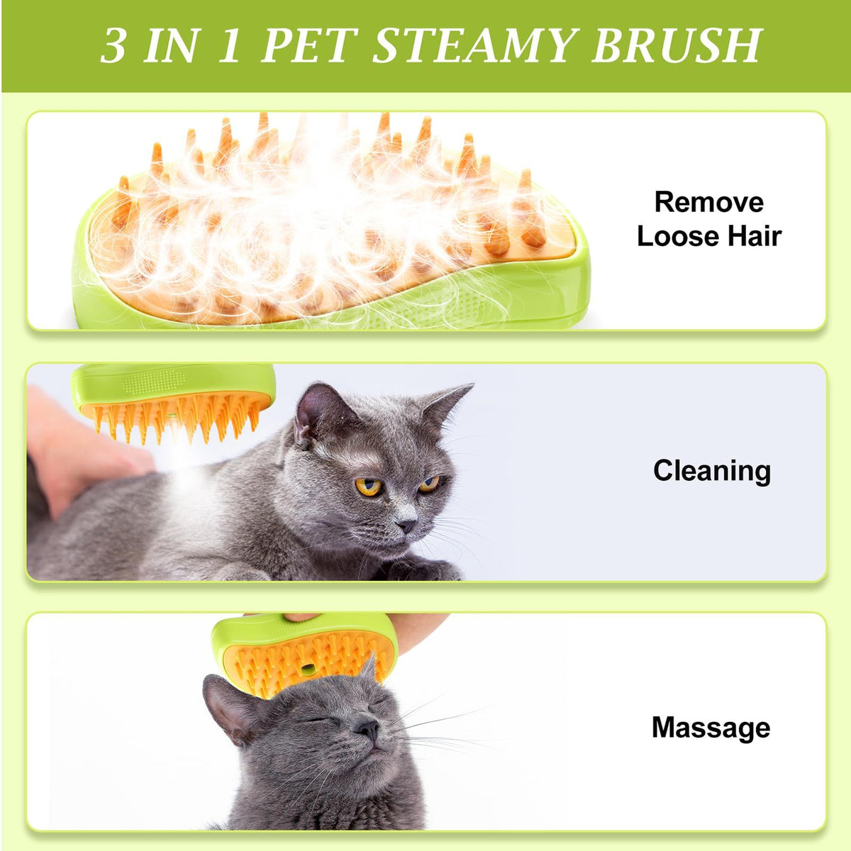 Cat Hair Steam Brush for Shedding, Cat Brush, Water Brush for Dogs Spa, Comb, Steamy Pet Brush, Steaming Brush Steamer