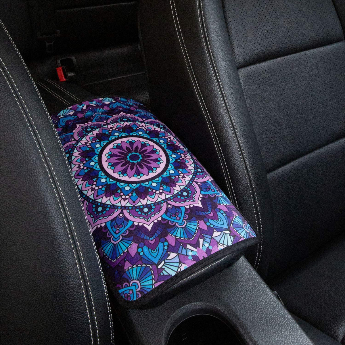 Vehicle Center Console Armrest Cover Pad, Universal Fit Soft Comfort Center Console Armrest Cushion for Car, Stylish Pattern