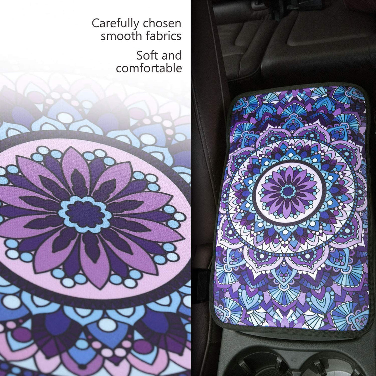 Vehicle Center Console Armrest Cover Pad, Universal Fit Soft Comfort Center Console Armrest Cushion for Car, Stylish Pattern