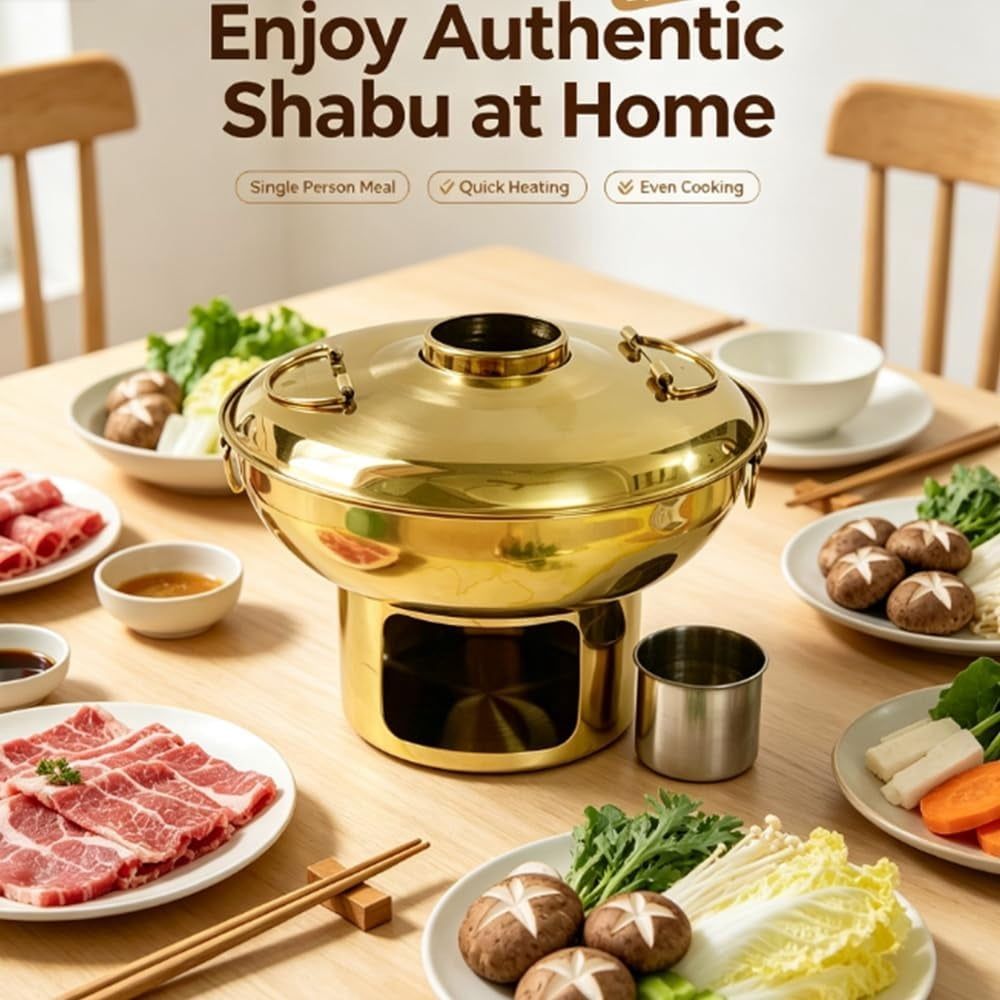 Chinese Charcoal Hot Pot, Stainless Steel Hot Pot, Portable Charcoal Hot Pot For Shabu With Fast Heating And Even Heat Distribution