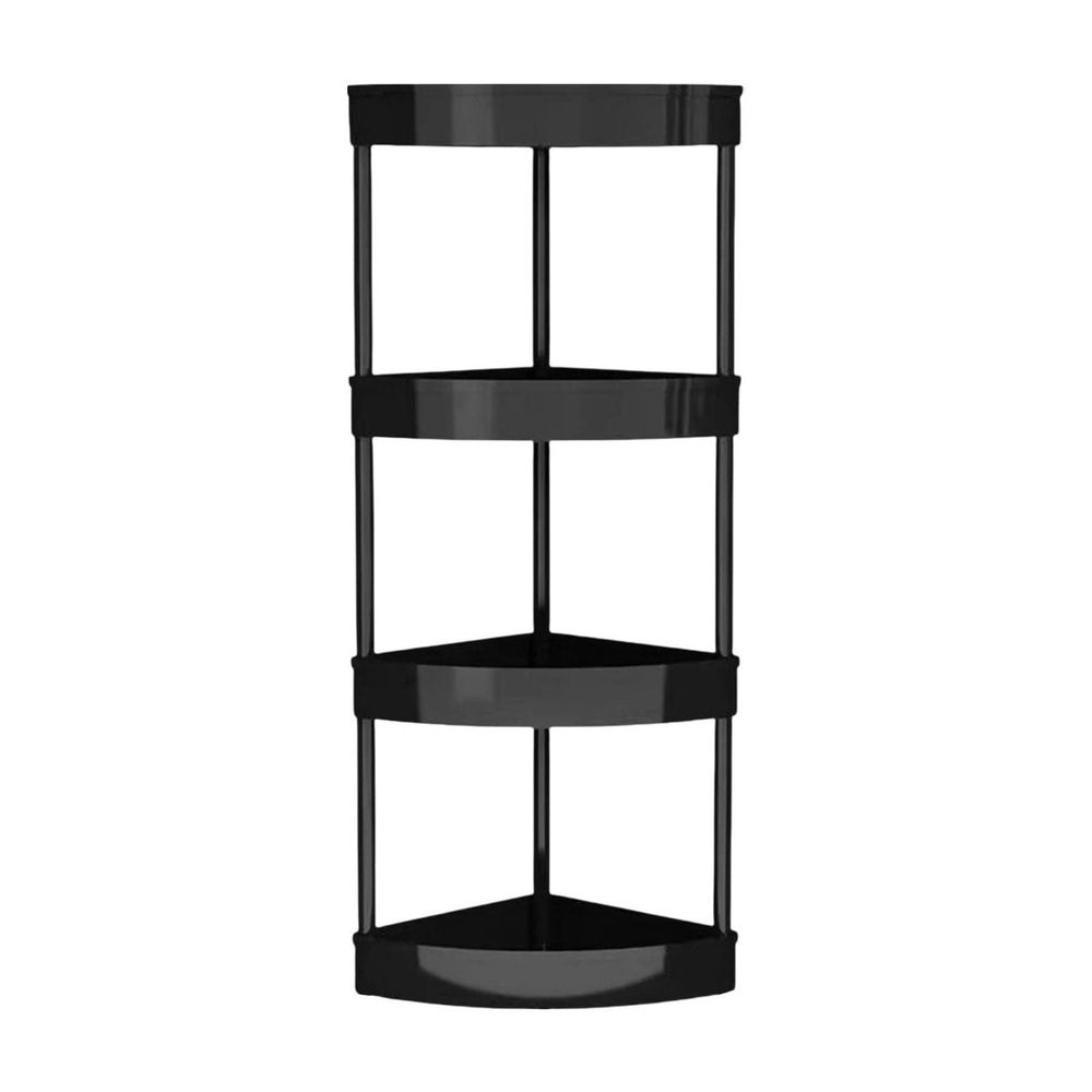4 Tier Floor Standing Corner Shower Caddy Organizer, Cabinet Storage Rack, Plastic Floor Corner Shelf Rack Storage Stands For Bathroom, Rest Room