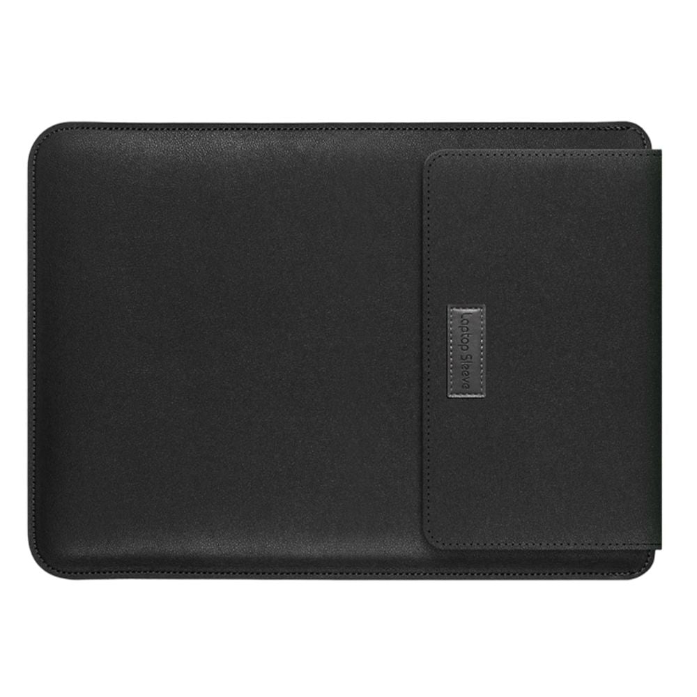 15-15.6 Inch Laptop Bag,Faux Leather Waterproof Laptop Sleeve,Fleece Lined Shockproof Computer Bag,1.38In Slim Laptop Case for HP,Black