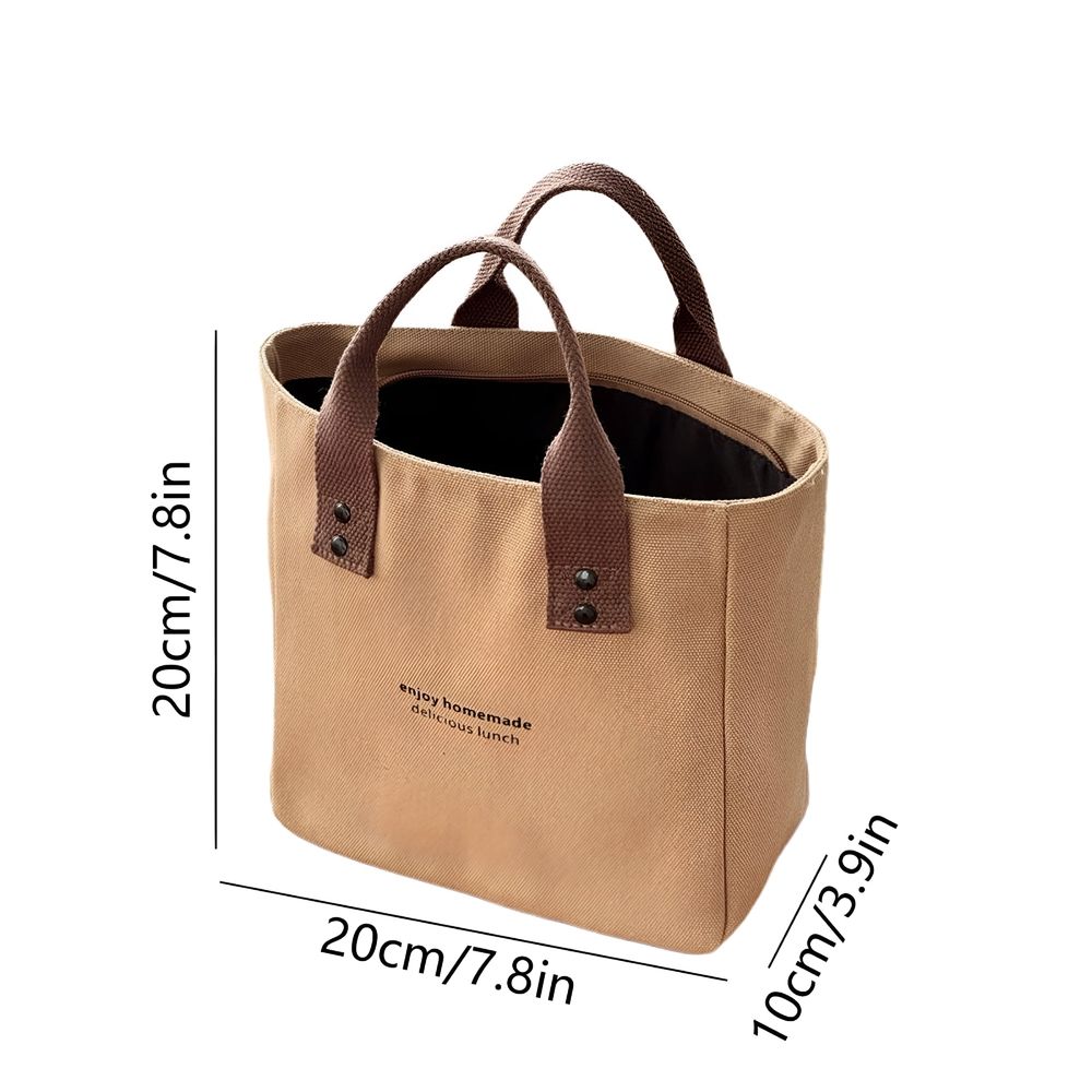 Canvas Tote Bag for Women Small Tote Bag, Large Capacity Handbag Lunchbox Bag Travel Bag Small Tote Bag with Zipper (Brown) for Shopping, Daily Use, Work, Beach Trips, Travel.