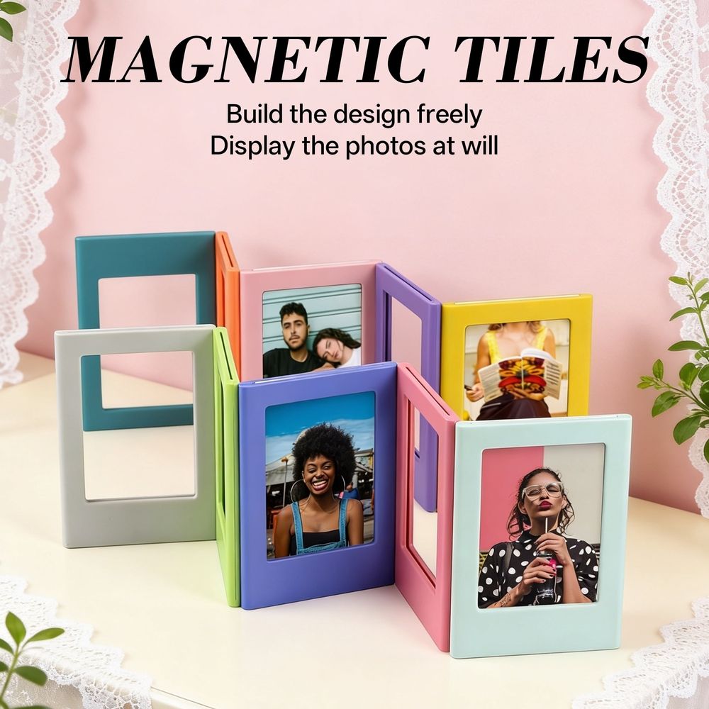 Mini Frames 10 Pack, Magnetic Frames, 2x3 Picture Frame, Small Picture Frames 2x3, Magnet Frames for Refrigerator, Multicolor