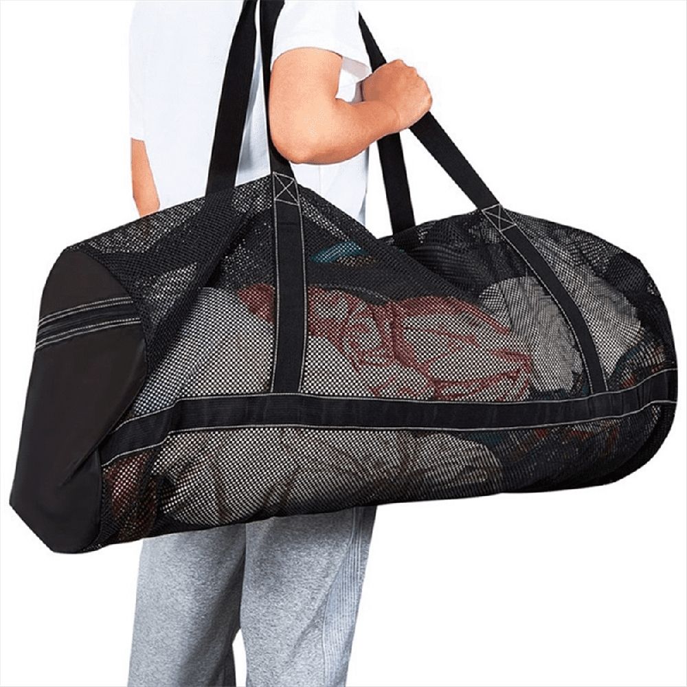 Mesh Scuba Dive Gear Bag, Foldable Mesh Duffle Beach Tote Bag for Snorkeling, Spearfishing, Swimming, Travel, Gym