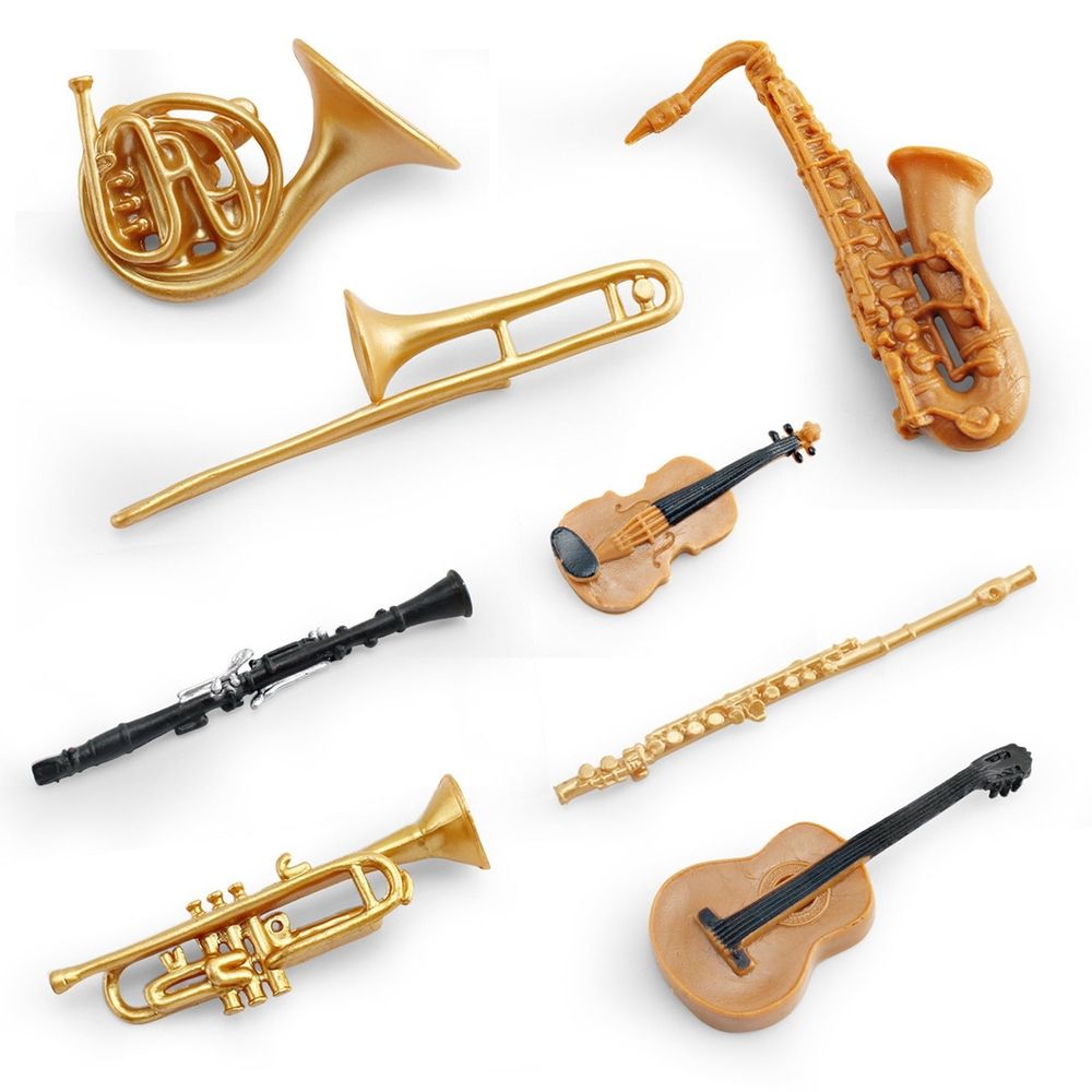 Simulated Mini Trombone Clarinet Flute Trumpet Saxophone Violin Guitar Instrument Set Model Ornament Holiday Gifts Holiday Pendants Christmas home decor christmas clearance indoor