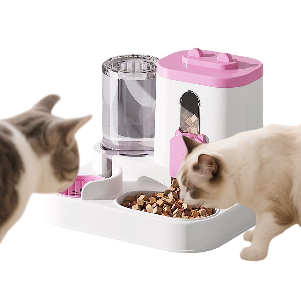 2 In 1 Gravity Cat Feeder And Water Dispenser, Automatic Self Feeding Pet Bowl Large Capacity For Indoor Outdoor Pets