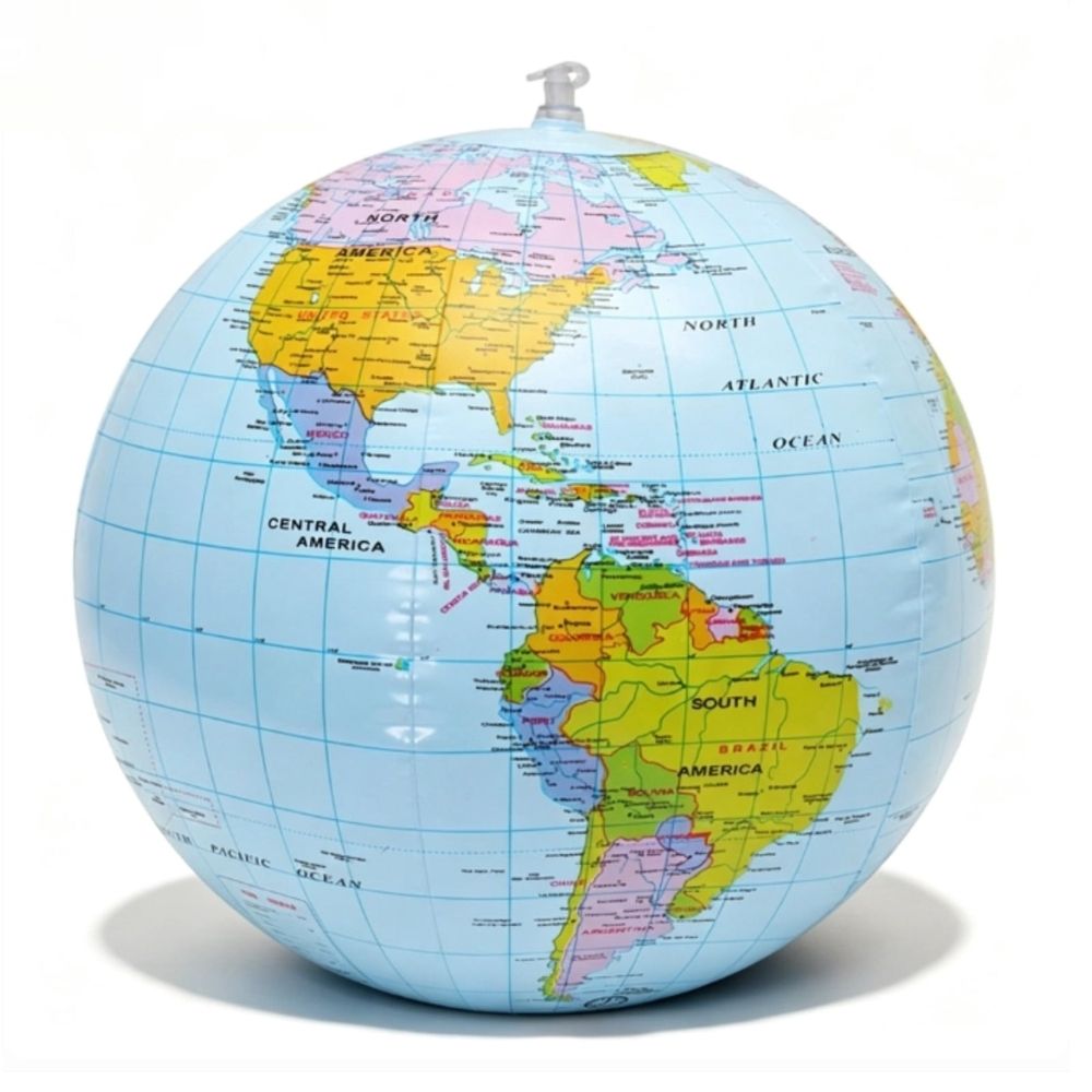Giant Inflatable World Globe Beach Ball - Colorful Earth Map, Swimming Pool Ball Birthday Beach Party Decoration Summer