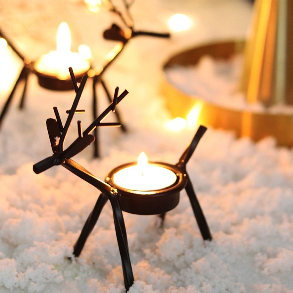Iron Reindeer Candle Cup and Votive for Christmas Table Decoration