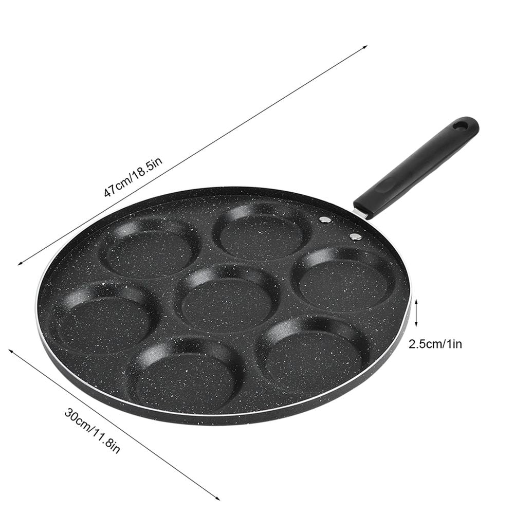 7 Holes Frying Pan Non Stick Fried Eggs Cooking Pan Burger Mold Household Kitchen Cookware