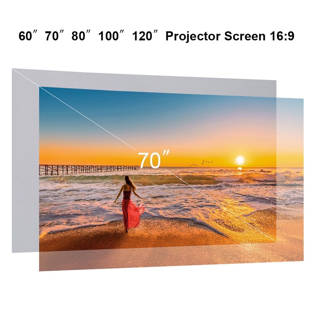 Frameless Video Projection Screen 80 Inch 120 Inch Portable Projector Screen HD 16:9 Frameless Video Projection Screen Foldable Wall Mounted for Home Theater Office Movies