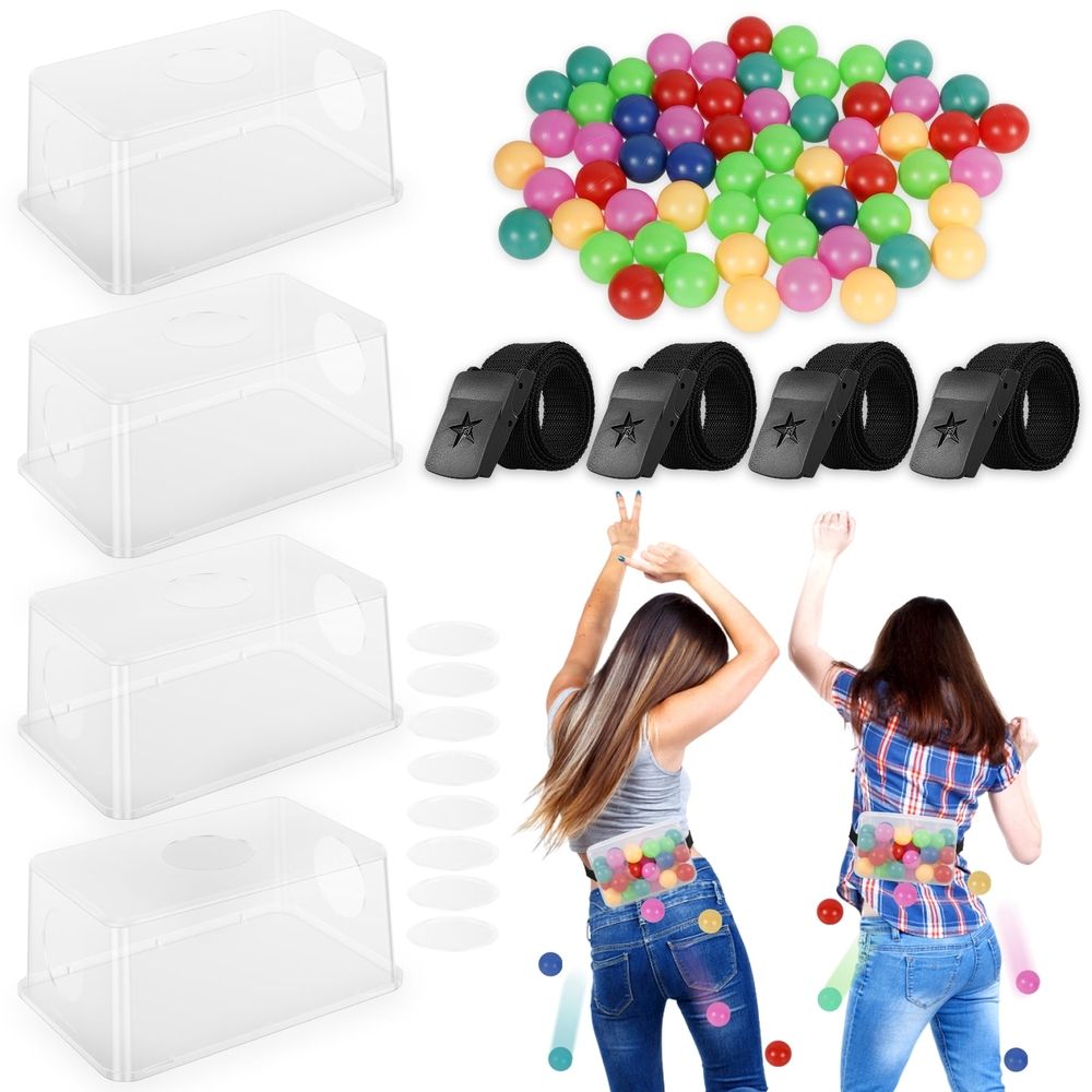 Threns 4 Sets Baby Shower Games Bridal Funniest Baby Shower Play,Interactive Shaking Balls for Boy or Girl,Table Tennis Twerk Game