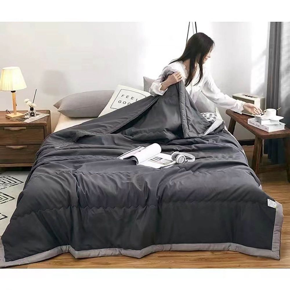 Cooling Comforter Queen Size, Double-Sided Cooling Blanket for Hot Sleepers & Night Sweats, Lightweight Cold Comforter (66.9'x78.7', grey)