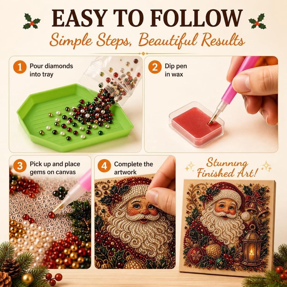 DIY Christmas Pearl Art Kits, 5D Diamond Art Kits A20 | Cute Christmas Jesus Pearl Art Kit, 5D Diamond Painting for Adults, DIY Winter Wall Decor Xmas Gift