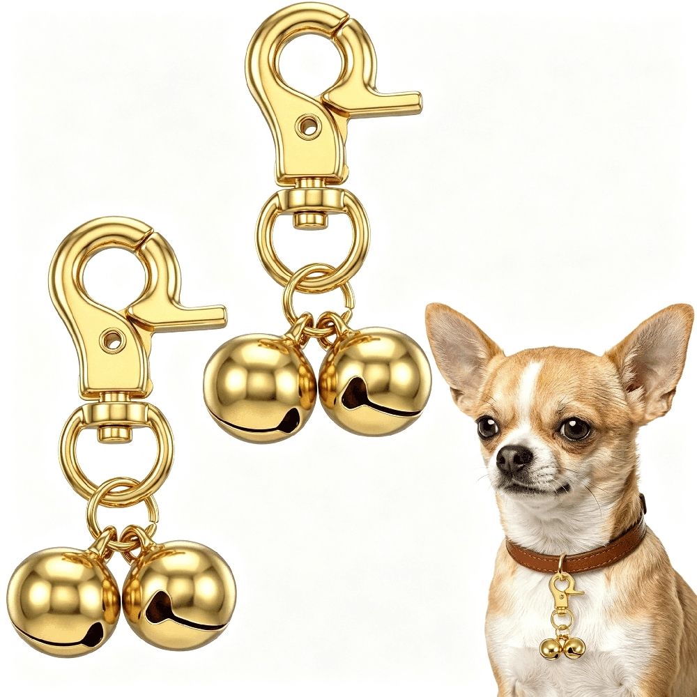 2 Pcs Dog Bells for Collar,Dog Collar Bell with Heavy Duty Snap Clips Bell for Dogs to Ring to Go Potty
