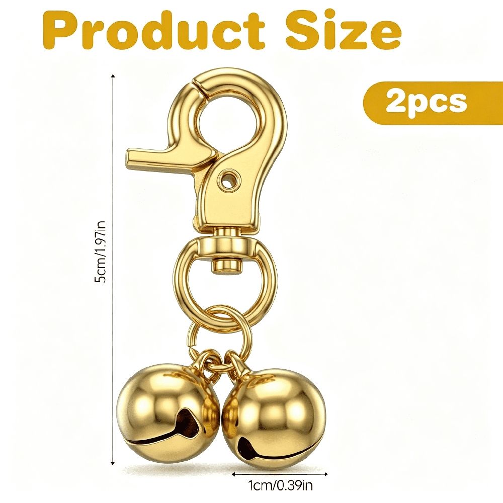 2 Pcs Dog Bells for Collar,Dog Collar Bell with Heavy Duty Snap Clips Bell for Dogs to Ring to Go Potty