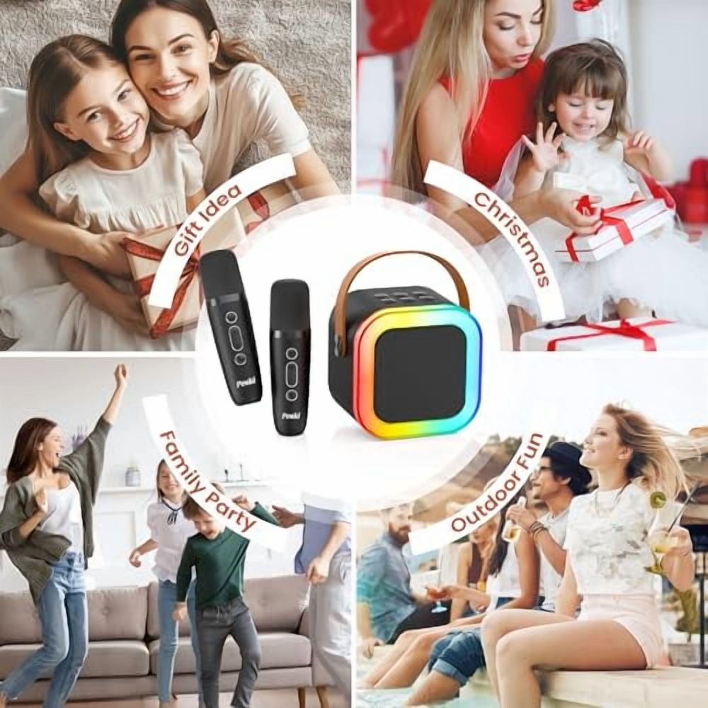 Mini Karaoke Machine for Kids Adults,Portable Bluetooth Speaker with 2 Wireless Karaoke Microphones,TOP Birthday Gifts Toys for Boys 3,4,5,6,7,8+Years Old Toddler Karaoke Player