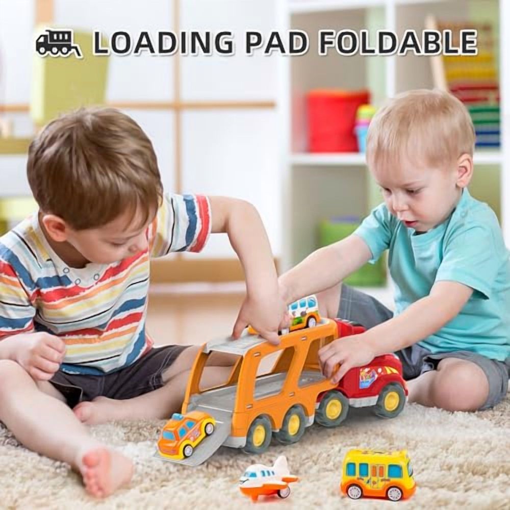 Toddler Toys Car for Boys Girls Age 1-3 3-5,5 in 1 Carrier Transport City Vehicles Toys,Kids Toy Cars for Toddlers 1-3,Christmas Birthday Gift for Toddlers 3+.