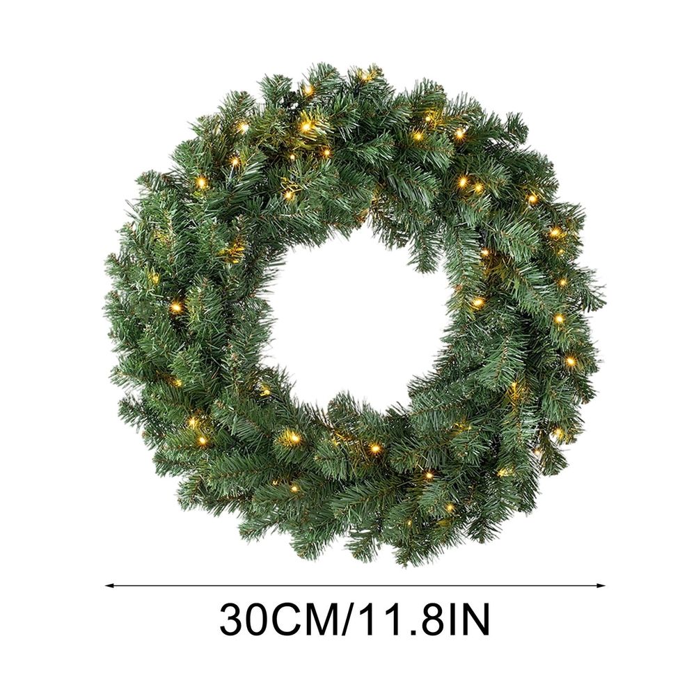 LED Christmas Wreath for Front Door Wall Display Christmas Wreath with Warm White Lights Battery Powered Holiday Decor for Festive Home Decorations Clearance