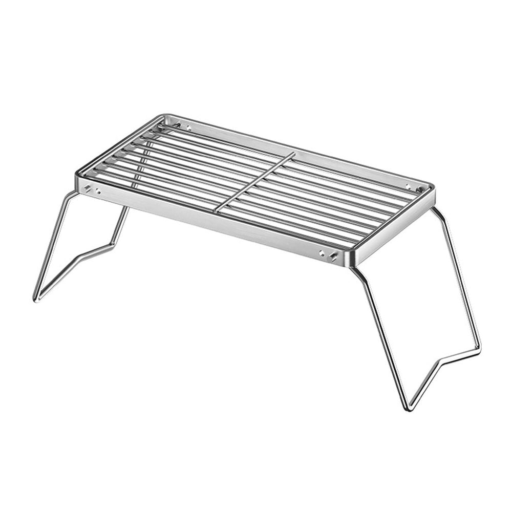Folding Campfire Grill, Stainless Steel Camping Grill Grate with Foldable Legs for Different Cookware,Thickened Non Stick Grill, Easy to Clean,Suitable for Outdoor Camping Cooking