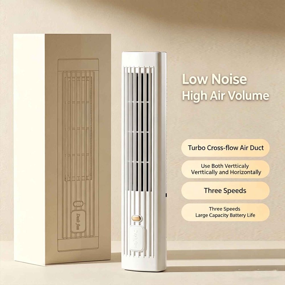 Portable Rechargeable Air Conditioner Mini AC Unit - 3 Speeds Air Cooler with Ice Crystal System, Humidifier & Quiet Operation for Rooms, Offices, Camping & Travel