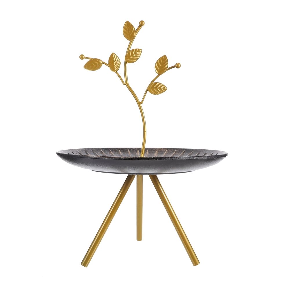 Iron and Wooden Dessert Tray for Organizing Jewelry and Sweets 1Pc