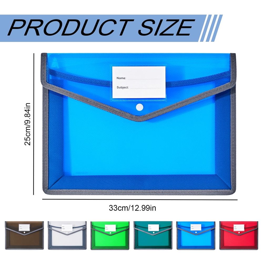 2pc Plastic Expandable File Organizer Folder,Large Capacity Paper Organizer with Buckle and Label,No Dividers,Waterproof Document Holder for Receipt/Bill/Taxes,Letter Size ,12.99 x 9.84 in(Black)