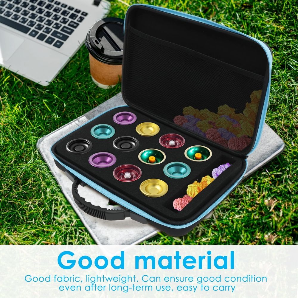 12 Holes Yoyo Ball Storage Bag, Yoyo Carry Case with Handle, Lightweight Outdoor Equipment Protective Bag for Daily Training