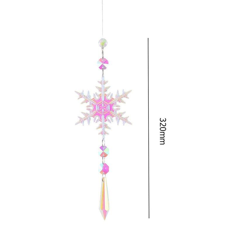 Christmas Ornaments Snowflake Crystal Suncatcher Icicle Hanging Window Christmas Tree Decoration Christmas Icicles Crystal Ornaments
