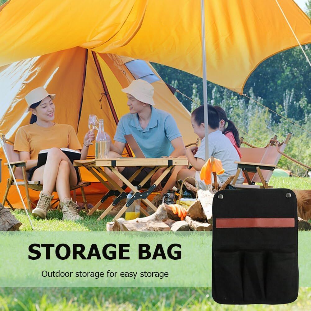 Chair Side Canvas Organizer Bag Outdoor BBQ Gardening Tool Bag Camping Chair Armrest Pocket Chair Side Organizer