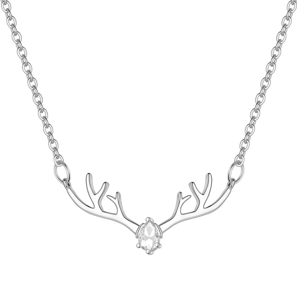 3PCS Deer Memorial Pet Ash Box, Sterling Silver Pendant Cute Antler Deer Jewelry, Deer Necklace,December+April+January