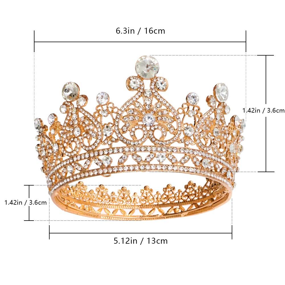 Gold Crowns for Women Bride Princess Crowns Tiaras and Crowns for Women Elegant Crowns Women's Headbands Bridal Wedding